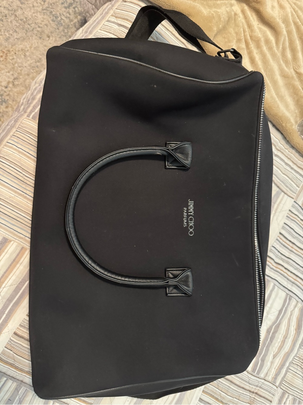 Jimmy Choo Black Men’s Duffel with Leather Handles
